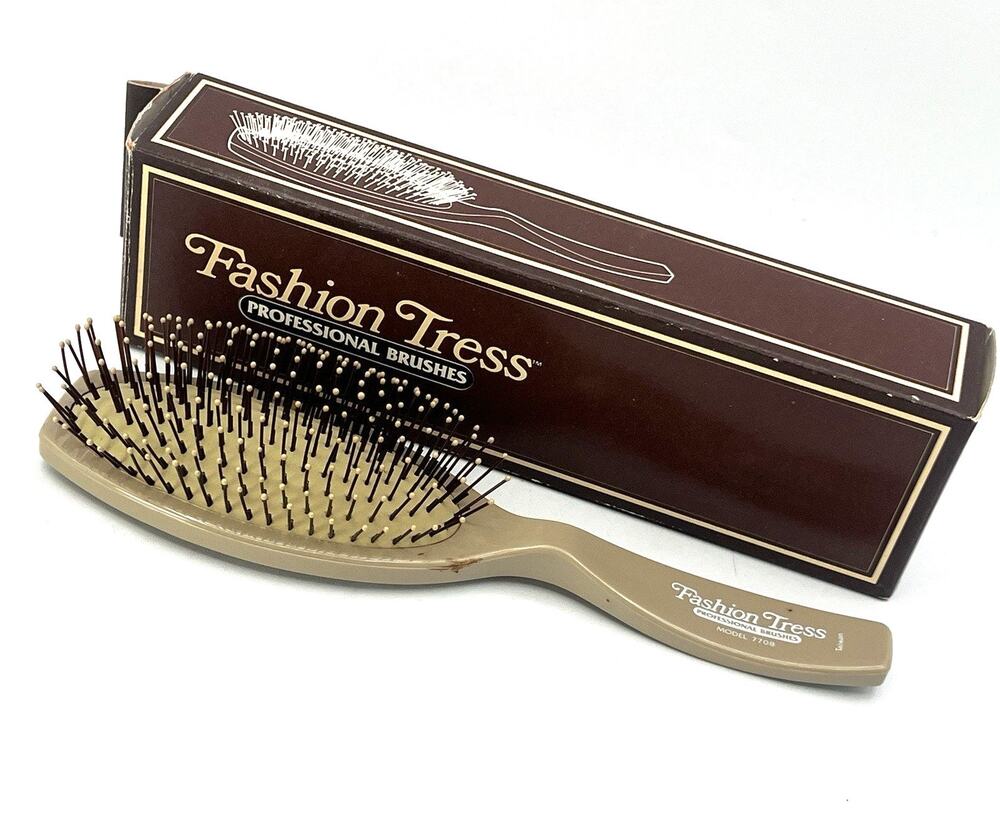 Vintage 1980s Fashion Tress Professional Brush 7708 Taiwan Beige 9" Ball Tip